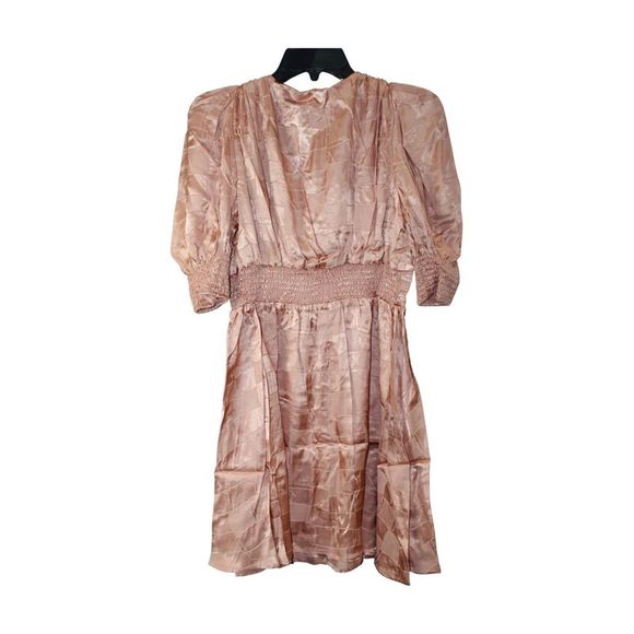 Maisic Womens PUFF SLEEVE MINI Cocktail Dress, Mauve, Size Small - Picture 4 of 4